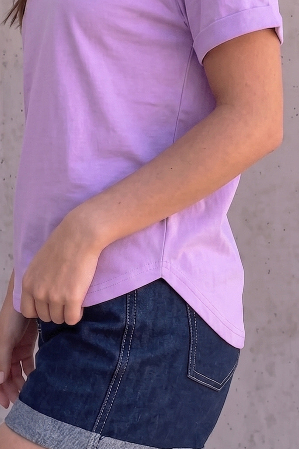 Lilac Plain Boyfriend Fit T-Shirt