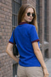 Classic Contrast Collar Blue Regular Fit Premium Pique Lycra Polo T-Shirt