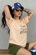 Happy Girl Swanwhite Oversized Graphic Printed T-Shirt