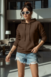 Brown Plain Spun Regular Fit Hoodie