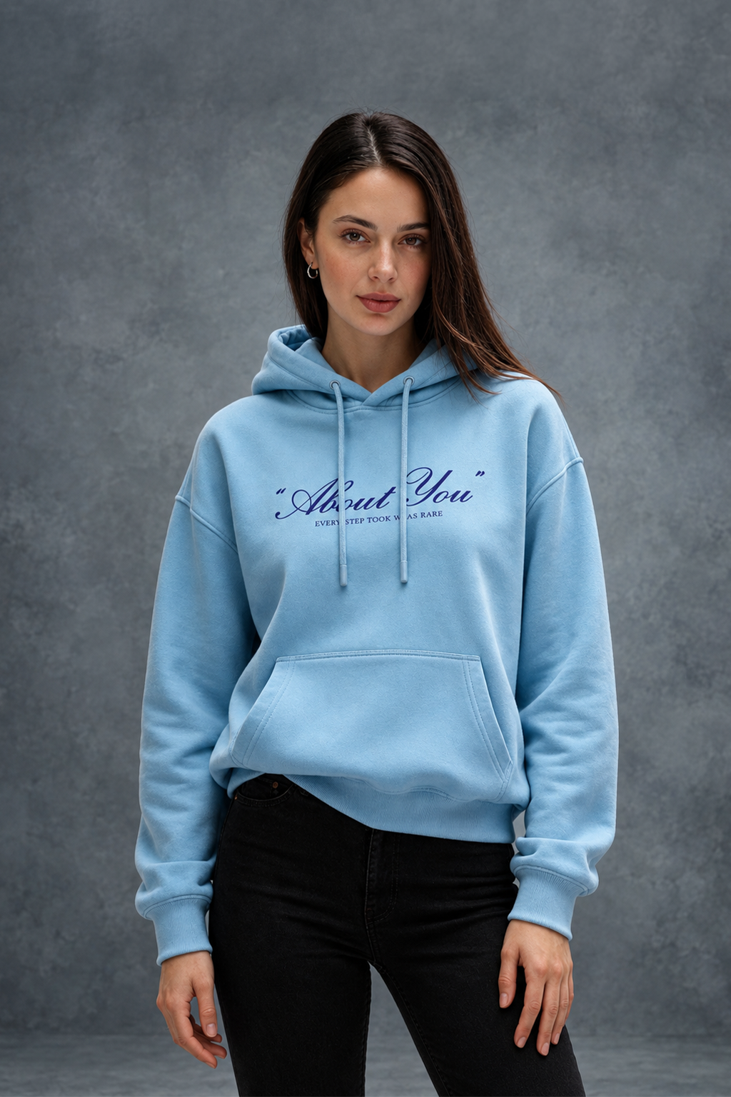About You Blue Regular Fit Printed Hoodie