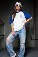 Teddy Royal Blue Oversized Graphic T-Shirt