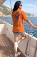 Push Your Limits Typographic Printed Oversized Fit Orange T-Shirt