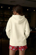 Duck Graphic Printed Off White Oversized Hoodie