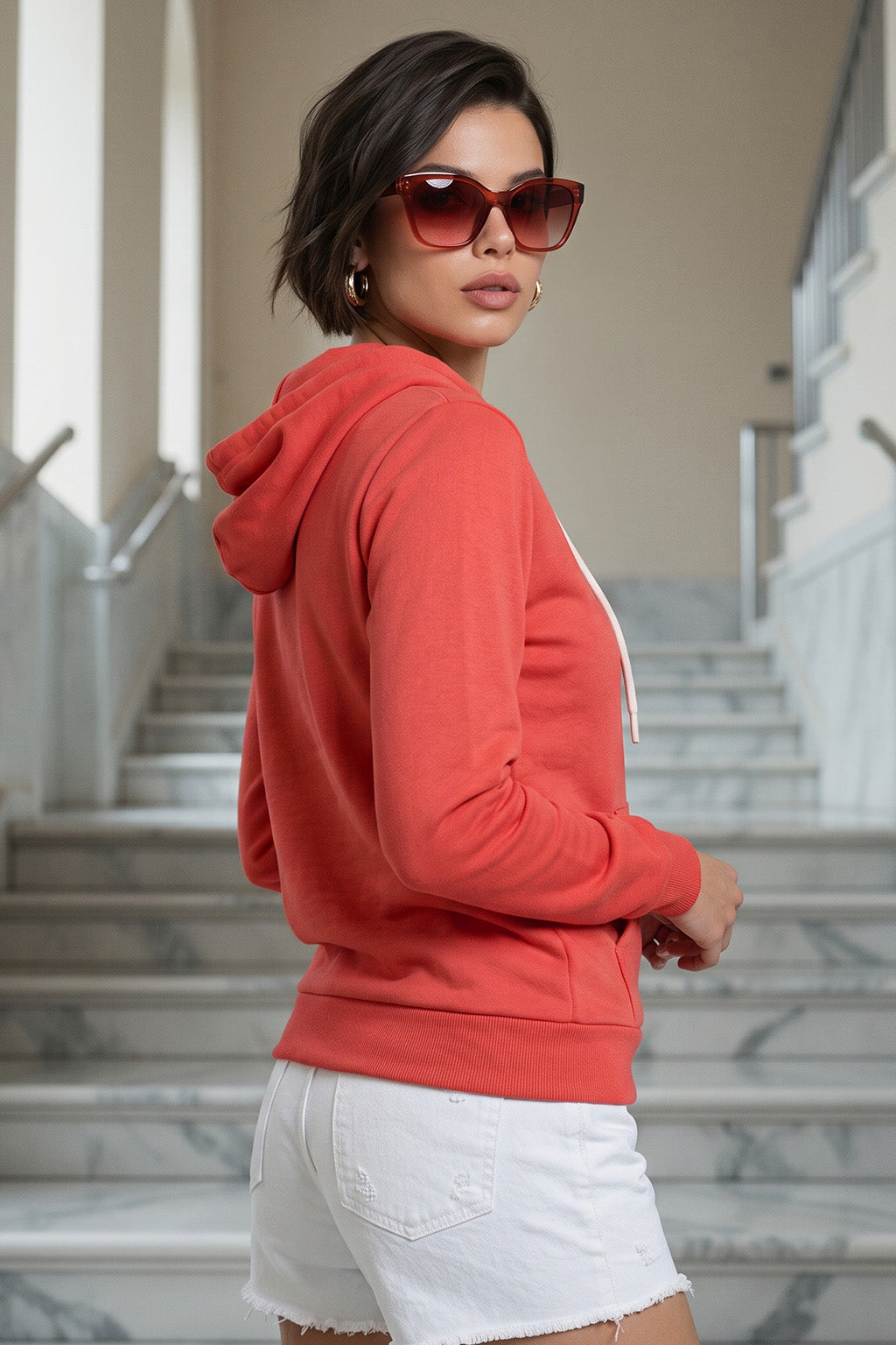 Plain Magenta Regular Fit Hoodie
