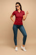 Red Plain Cotton Regular Slim Fit Polo T-Shirt