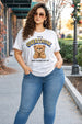 Overthink Teddy White Plus Size Printed T-shirt