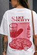 Pizza White Oversized Graphic T-Shirt