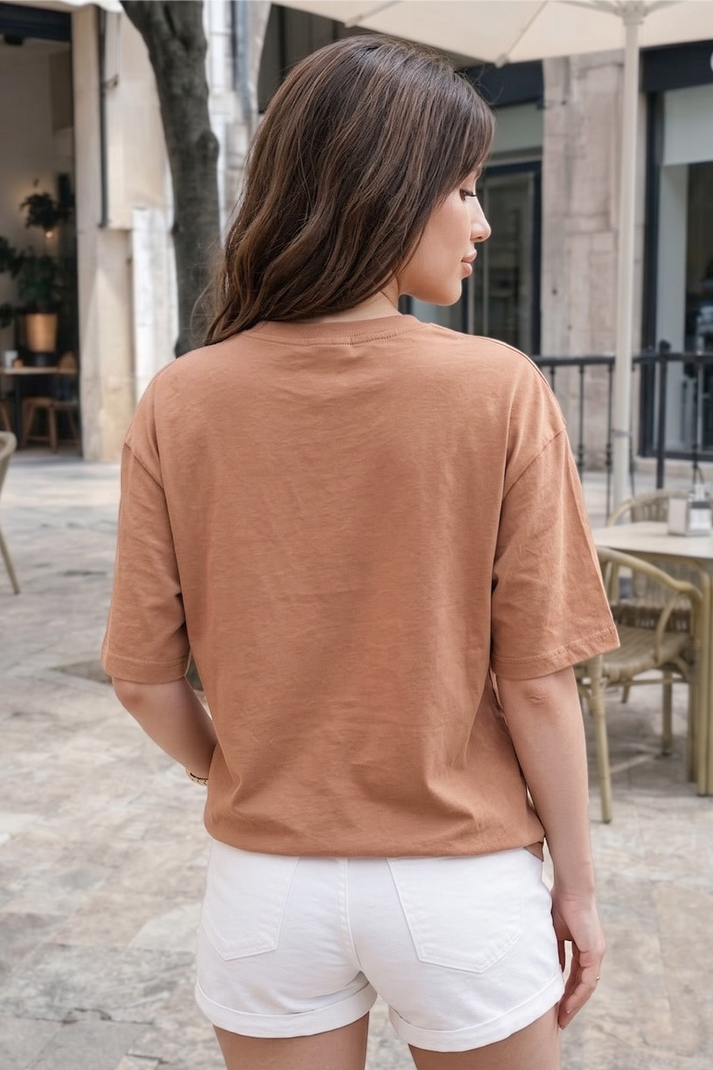 Break Rules Beige Graphic Printed Oversized T-Shirt