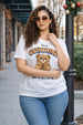 Overthink Teddy White Plus Size Printed T-shirt