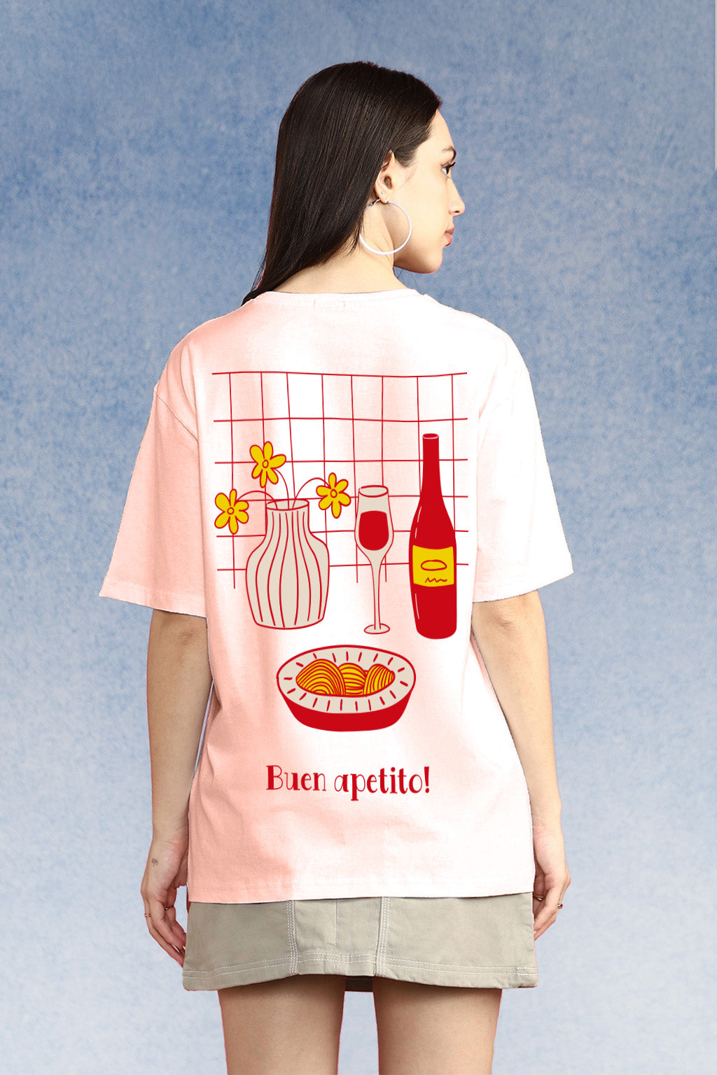 Apetito Rose Water Oversized Graphic T-Shirt