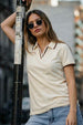 Stripe Collar Marshmallow Regular Fit Premium Pique Lycra Polo T-Shirt