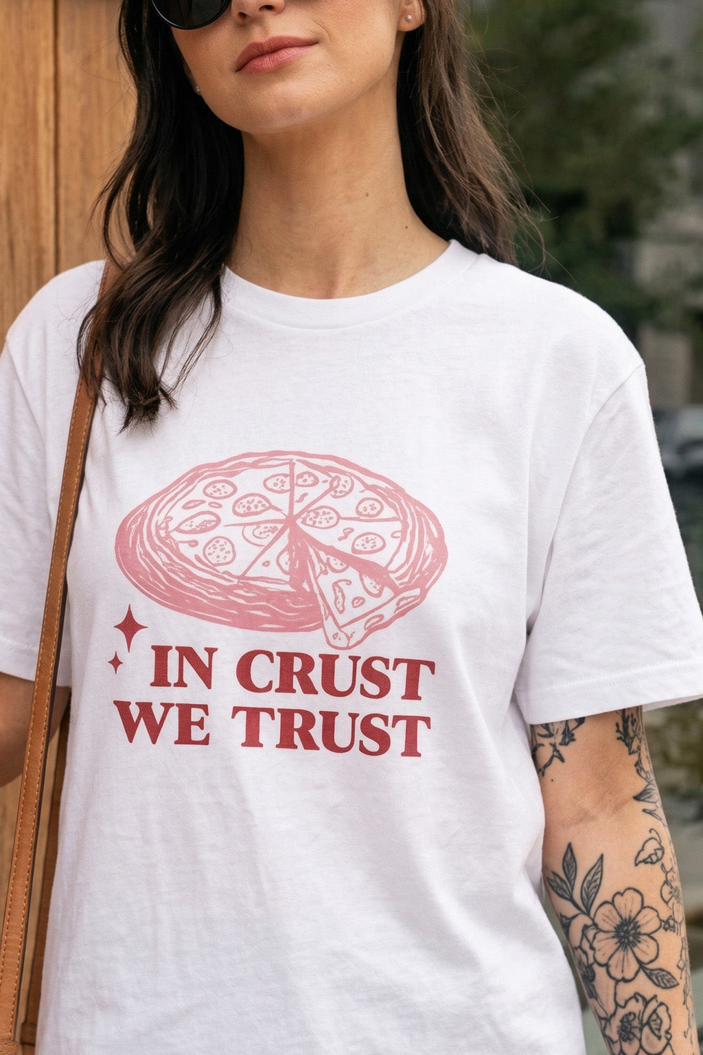 Pizza White Oversized Graphic T-Shirt