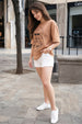 Break Rules Beige Graphic Printed Oversized T-Shirt