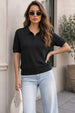 Elite Diamond Black Regular Fit Flatknit Premium Polo T-Shirt
