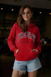Juneberry Original Red Oversized Graphic Printed Hoodie