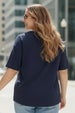Boston Navy Plus Size Printed T-shirt