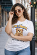 Overthink Teddy White Plus Size Printed T-shirt