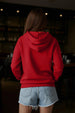 Juneberry Original Red Oversized Graphic Printed Hoodie