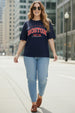 Boston Navy Plus Size Printed T-shirt