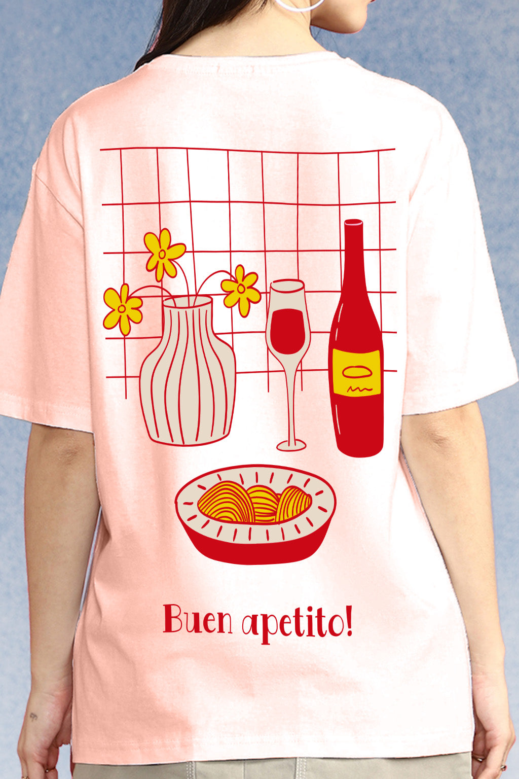 Apetito Rose Water Oversized Graphic T-Shirt