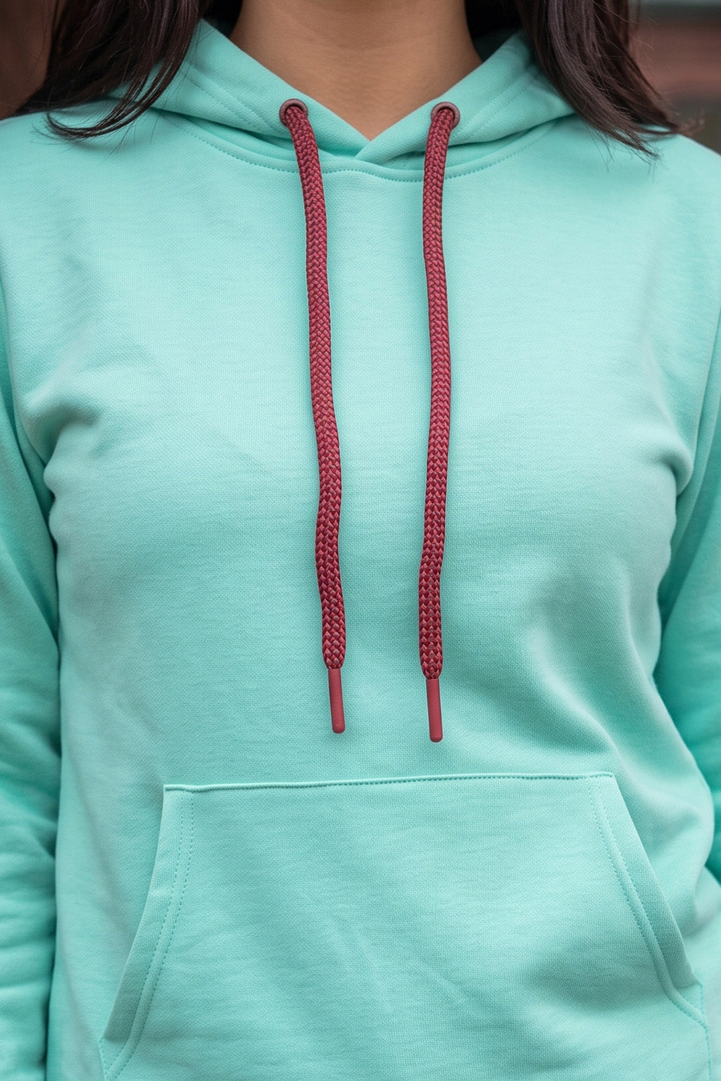 Plain Green Regular Fit Hoodie