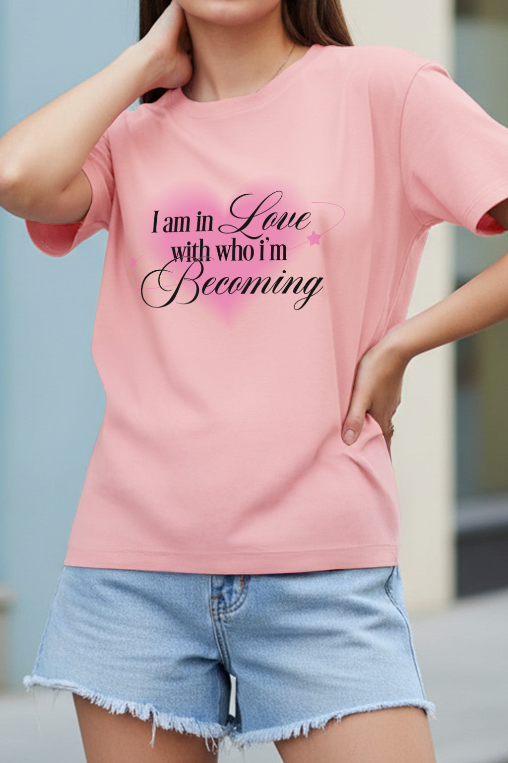 I'm In Love Rosewater Printed Regular Fit T-Shirt