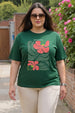 Grow Your Own Way Green Printed Plus Size T-shirt