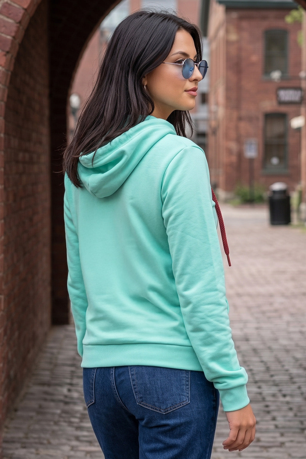 Plain Green Regular Fit Hoodie