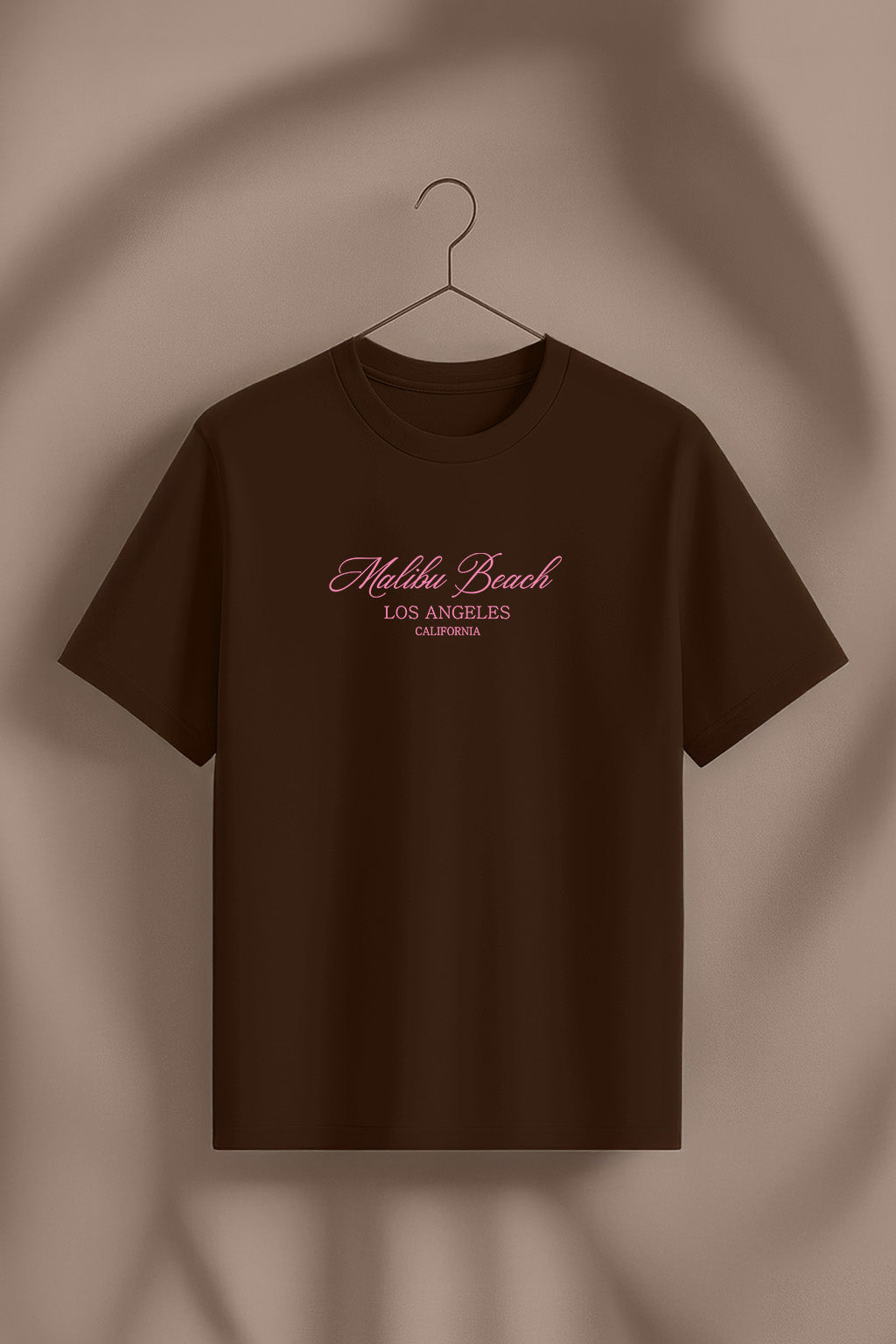 Malibu Beach Brown Printed Regular Fit T-Shirt