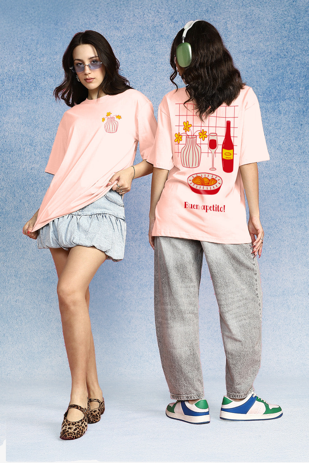 Apetito Rose Water Oversized Graphic T-Shirt