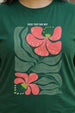 Grow Your Own Way Green Printed Plus Size T-shirt