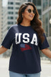 USA Navy Plus Size Printed T-shirt