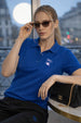 Sweet Bow Blue Regular Fit Premium Pique Lycra Polo T-Shirt