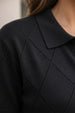 Elite Diamond Black Regular Fit Flatknit Premium Polo T-Shirt