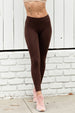Chocolate Brown Regular Fit Plain Legging