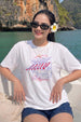 Handcrafted White Oversized Printed T-Shirt