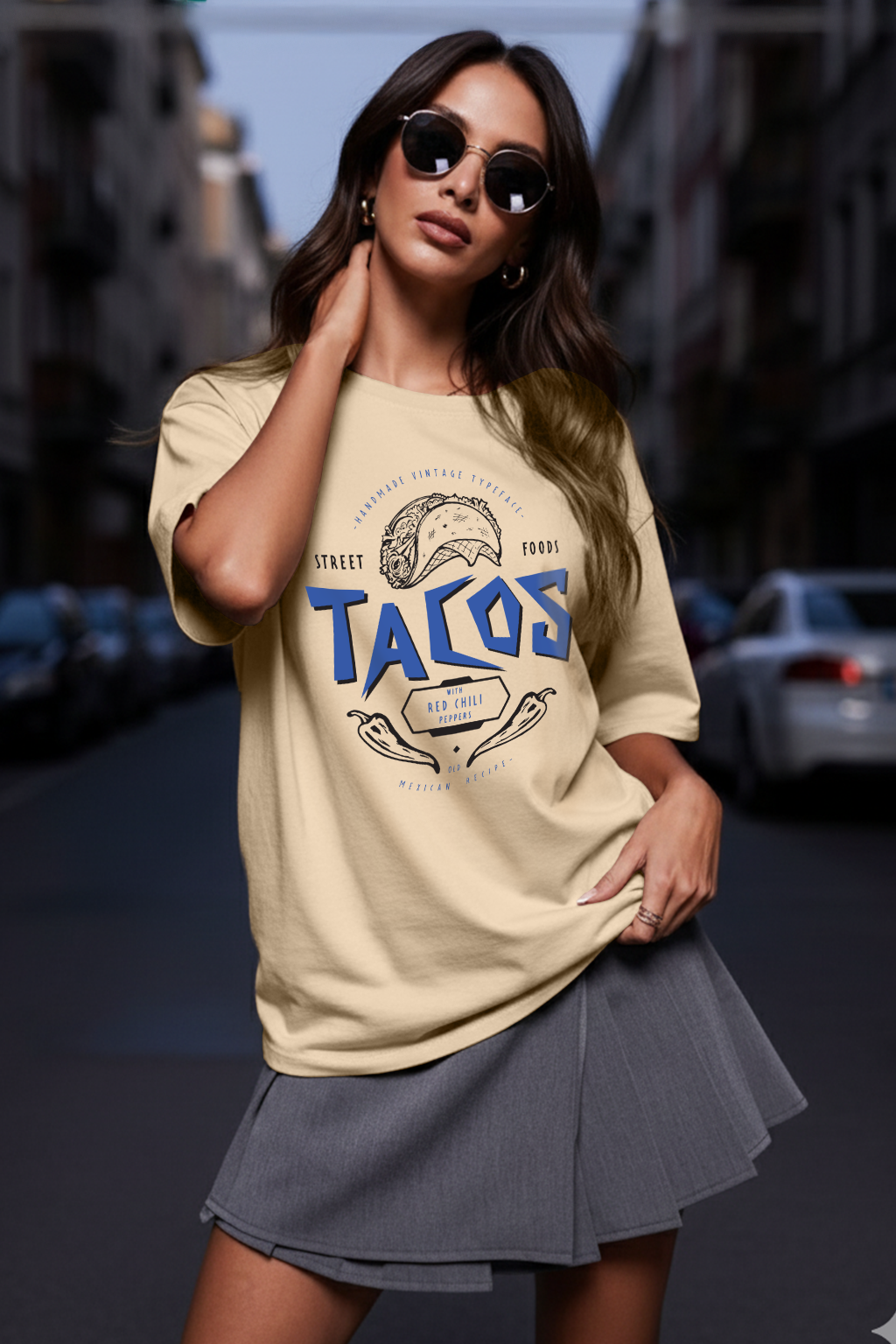 Tacos Swanwhite Oversized Graphic T-Shirt