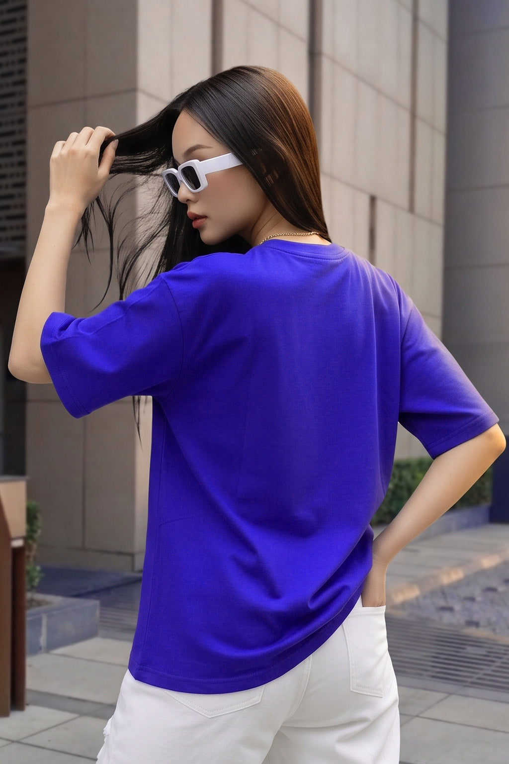 Relax Today Graphic Printed Oversized Fit Royal Blue T-Shirt
