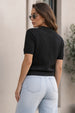Elite Diamond Black Regular Fit Flatknit Premium Polo T-Shirt