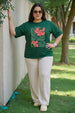 Grow Your Own Way Green Printed Plus Size T-shirt