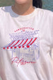 Handcrafted White Oversized Printed T-Shirt