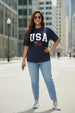 USA Navy Plus Size Printed T-shirt