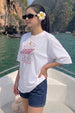 Handcrafted White Oversized Printed T-Shirt