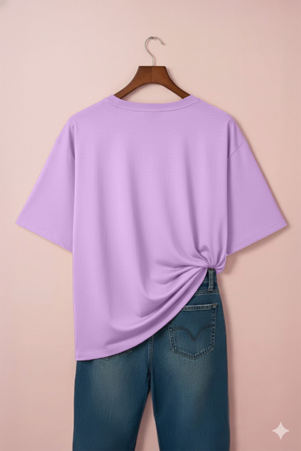 Lilac Plain Plus Size T-shirt