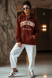 Juneberry Original Rust Graphic Printed Oversized Hoodie