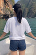 Handcrafted White Oversized Printed T-Shirt