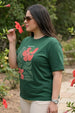 Grow Your Own Way Green Printed Plus Size T-shirt