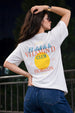 Vitamin D White Graphic Printed Oversized T-Shirt