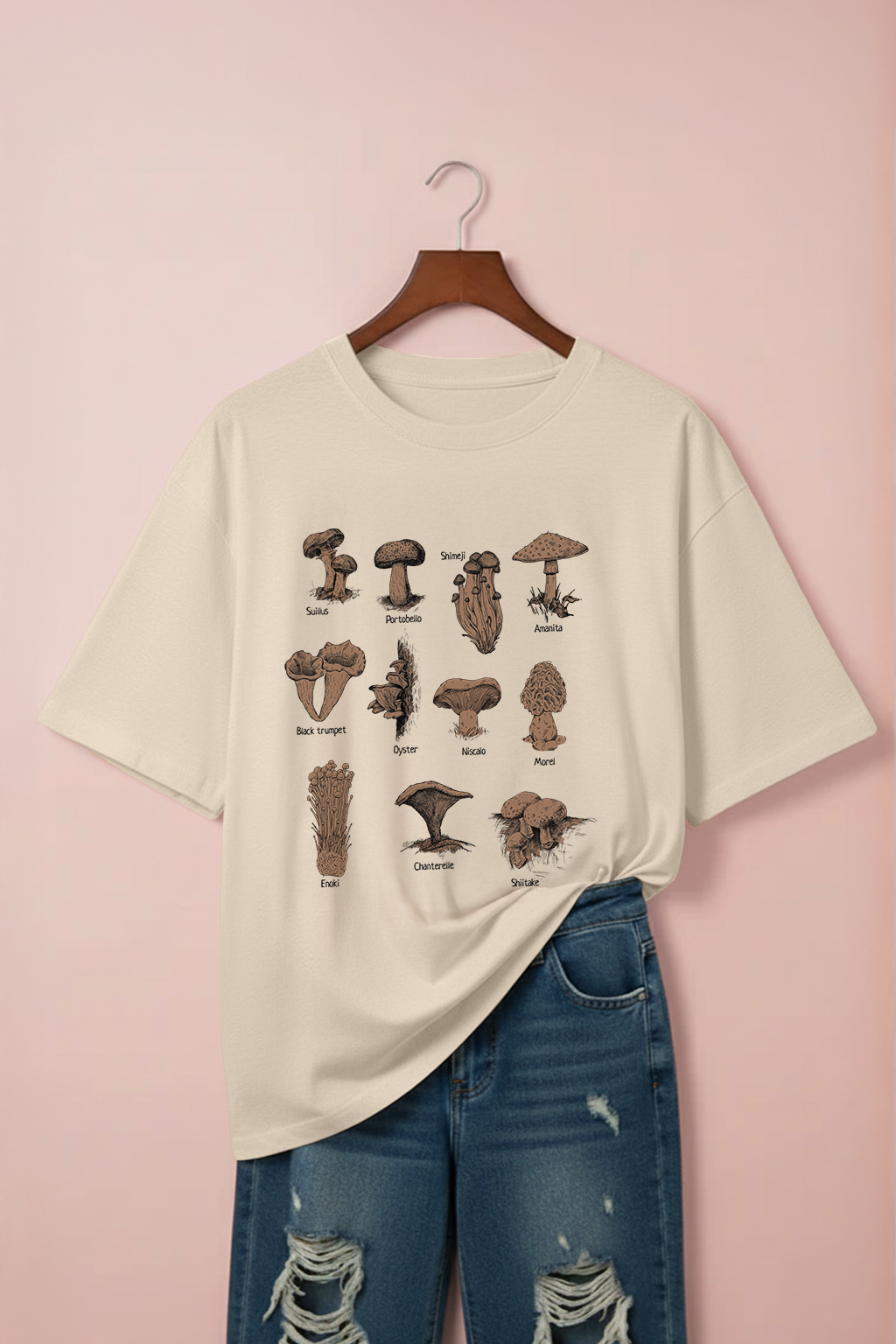 Mushroom Swanwhite Plus Size Printed T-shirt